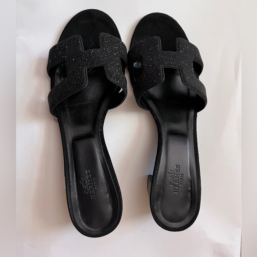 Hermes Black Sandals